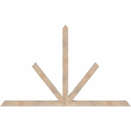 Ekena Millwork Saratoga Smooth Timber Gable Bracket, Douglas Fir, 84"W x 53"H x 3 1/2"D x 3 1/2"F, 15/12 Pitch GBW084X53X0404SAR00SDF